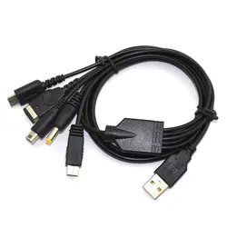 5 in1 USB игры Зарядное устройство зарядный кабель шнуры для nintendo NDSL/для Оборудование для psp/для WII U GBA SP зарядки приводит кабель