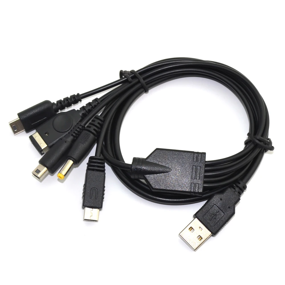 5 in1 USB Game Charger Charging Cable Cords for Nintendo NDSL/ for PSP