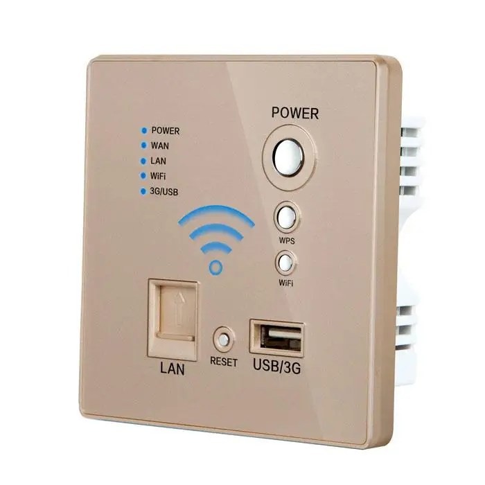 

Free shipping WIFI USB Socket best price Champagne color Wall Outlet Power Outlet internet socket