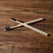 Brosses à dents en bambou souple pour adultes, manche en fibre de bambou, poils à faible teneur en carbone, manche en bambou 100% biodégradable, 10 pièces
