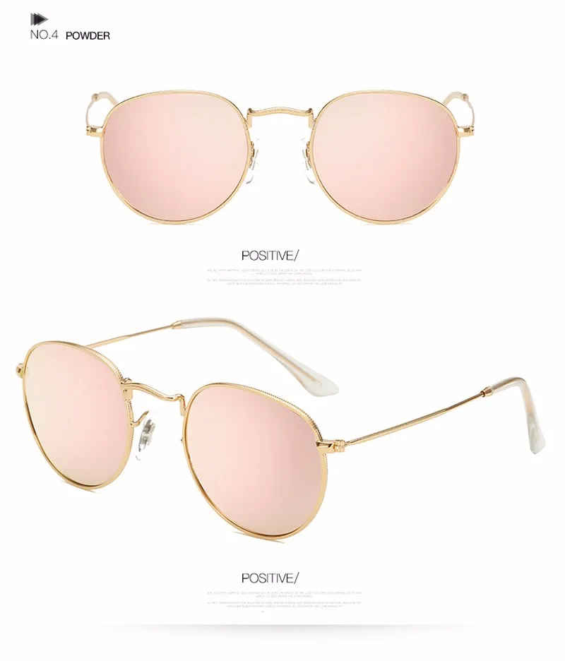 Классические модные розовые золотые солнцезащитные очки в металлической оправе, женские круглые зеркальные линзы, анти-отраженный светильник, трендовые, распродажа, розовые солнцезащитные очки
