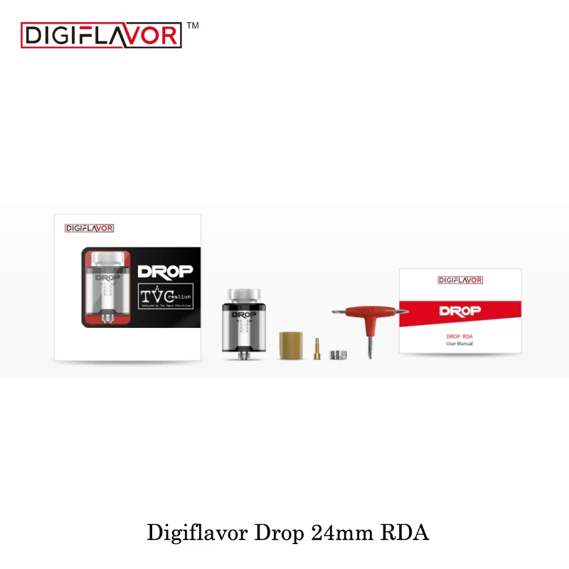 Elektronik Sigara Original Digiflavor Drop RDA Atomizer 24mm 810/510 drip tip option airflow Control rda 24 Vaporizer Vape Tank