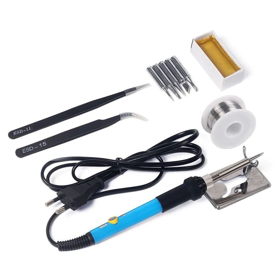 60W Handle Repair Tool Set Adjustable TemperatureElectric Soldering Iron Set With Wire Iron Tip Solder Stand