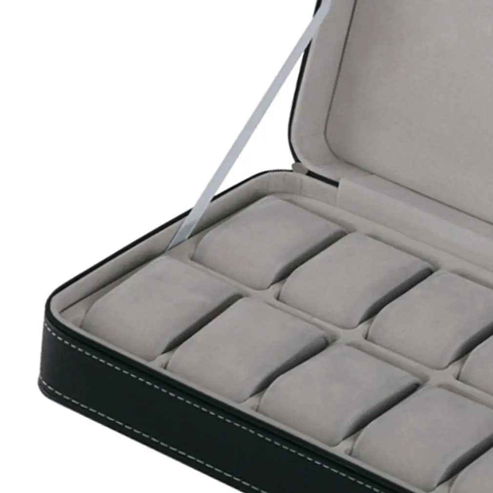 6/10/12 Slots Watch Box Storage Organizer With Zipper Simple Style Multi-functional Bracelet Display Casket watch stand vitrina