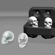 Силиконовый черный 3D череп голова мороженое куб форма машина для изготовления льда мяч форма производитель плесень лоток многоразовые кухонные инструменты