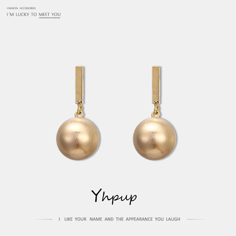 

Yhpup Fashion Classic Round Dangle Earrings Copper Gold Metal Earrings High Quality Brincos for Women Party Jewelry Gift 2019