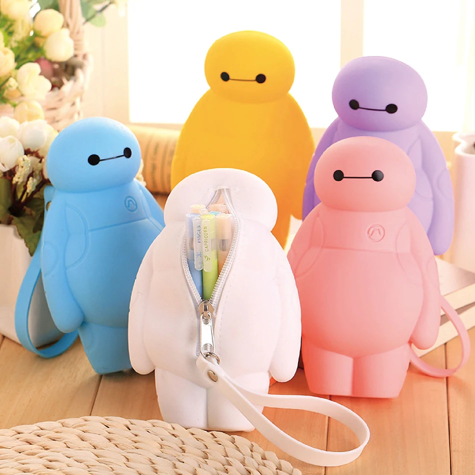 Силиконовый чехол с буквенным принтом «Большой Герой» 6 Baymax Kawaii пеналы мульти-функциональная Канцелярия Ручка сумки пенал для хранения школьных принадлежностей