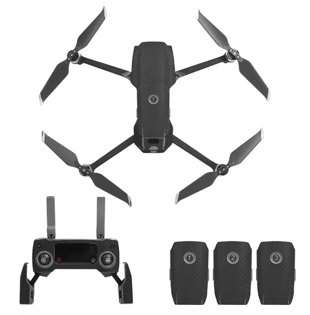 Sunnylife ПВХ углеродного зерна наклейки кожи для DJI MAVIC 2 PRO и зум наклейки в виде дрона батарея дистанционного рука обёрточная бумага - Цвет: Красный