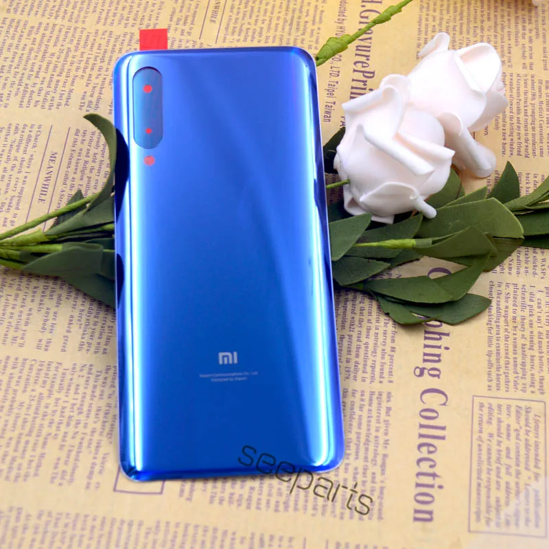 Для xiaomi mi 9 Задняя крышка батареи задняя дверь Корпус чехол стеклянная панель mi 9 Замена для xiaomi mi 9 крышка батареи