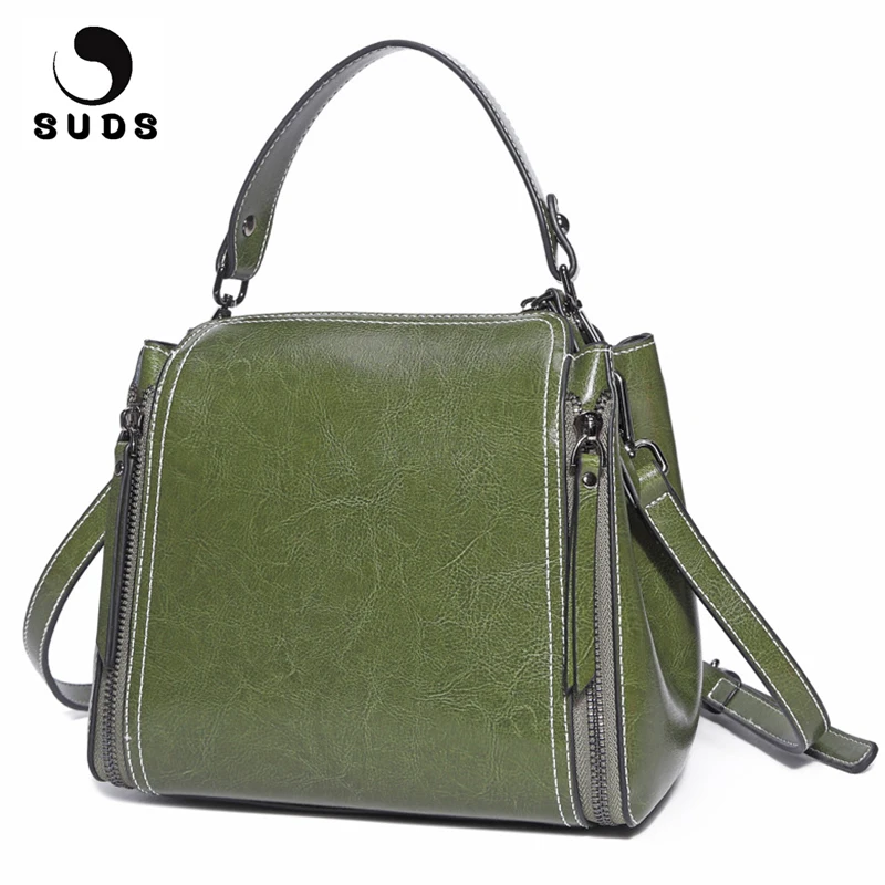 

SUDS Brand Genuine Leather Women New Fashion Shoulder Bags High Quality Female Cow Leather Crossbody Bags Women Messenger Bags