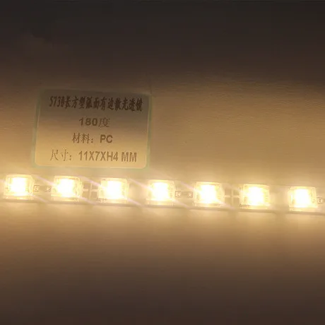 10 квадратная форма pcs 5730 SMD плоский объектив 11x7x4 мм градусы 180|smd lens|lens smd5730 lens |