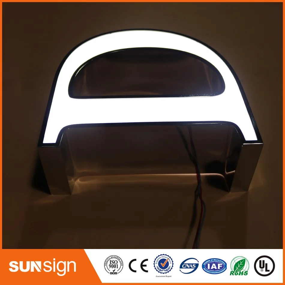 

custom illuminated mirror stainless steel letters sign illuminated sign letters