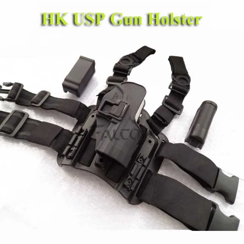 HK USP компактный пистолет кобура Военная охотничья бедра тактическая кобура страйкбол пистолет нога кобура w/Сумка для журналов подходит для HK USP