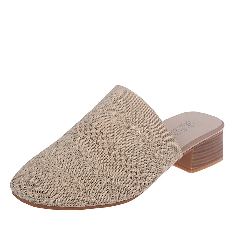 

SAGACE Bohemian women's slippers summer thick lazy casual round slippers beach platform high heels slippers new listing 2019