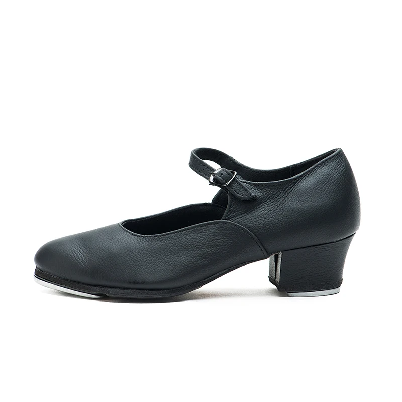 Sansha/Высококачественная танцевальная обувь из коровьей кожи; женские танцевальные туфли на низком каблуке; выберите размер на длину стопы; TA10LCO - Цвет: Black
