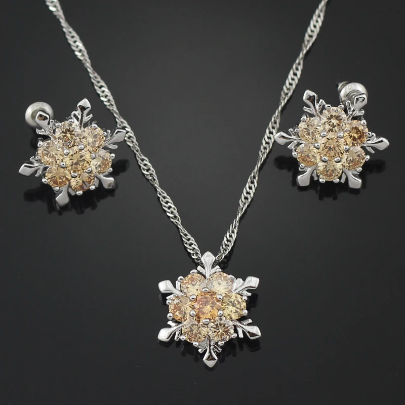 Женские Ювелирные наборы HAIMIS NIce Morganite с цепочкой серьги-подвески украшения для