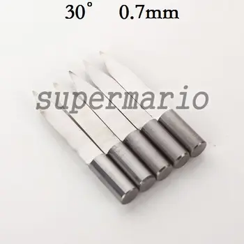 

5 x 6mm Carbide Extra-Long Engraving Bit vs Blade CNC Router Tool 30Deg 0.7mm (J6.3007Lx5)