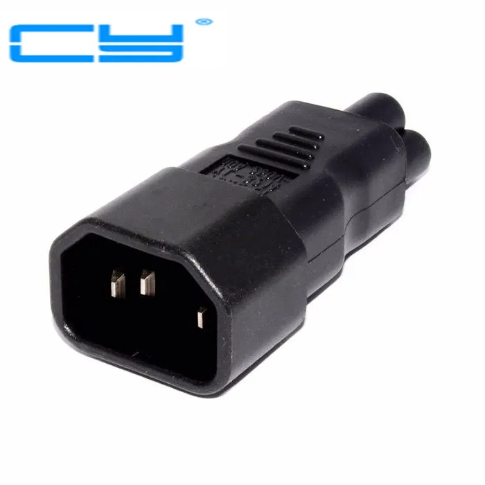 

IEC 320 90 Degree 3 Poles Male Socket C14 to Cloverleaf Plug Micky C5 Straight or Right or Left Angled Extension Power Adapter