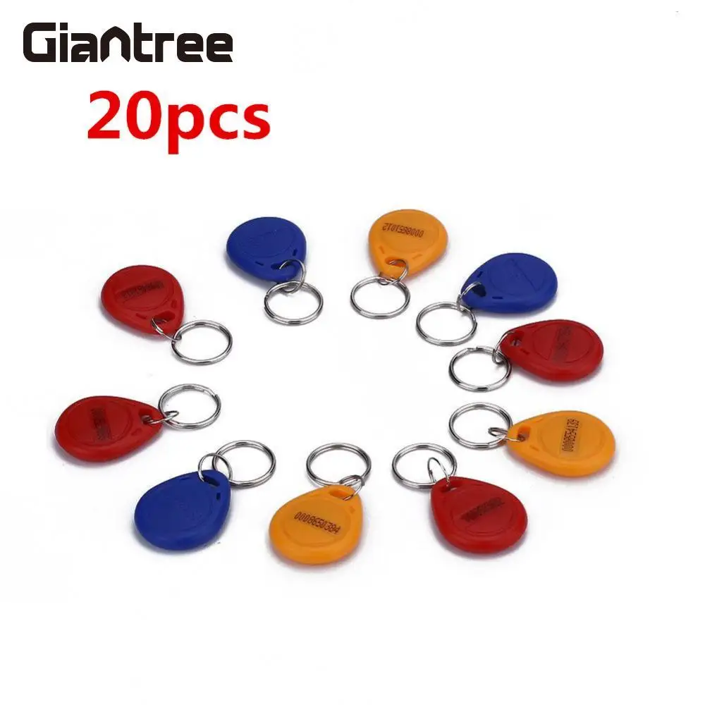 

giantree 20pcs 125KHz RFID ID Cards Keyfobs EM4305 RFID Access Control Tag 125khz ID Key Fobs Token Key Tags