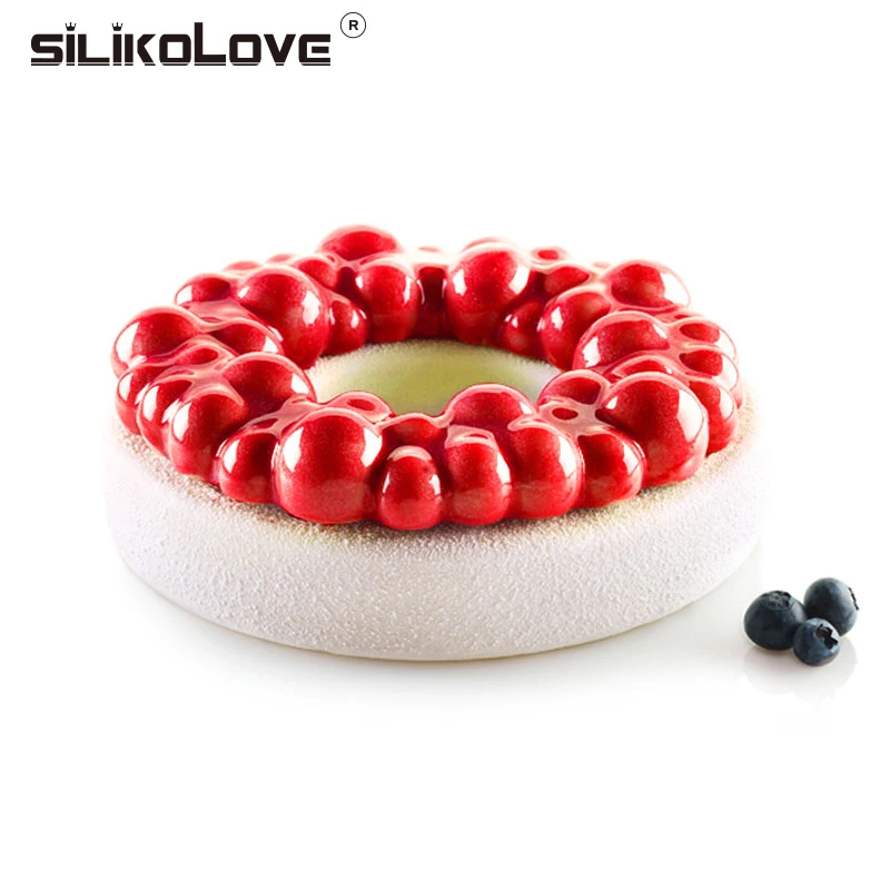 

SILIKOLOVE Cherry Bubble Crown Silicone Mold For Cake Desserts Mousse Brownie 3D Cake Mould Kitchen Easy DIY Baking Tools