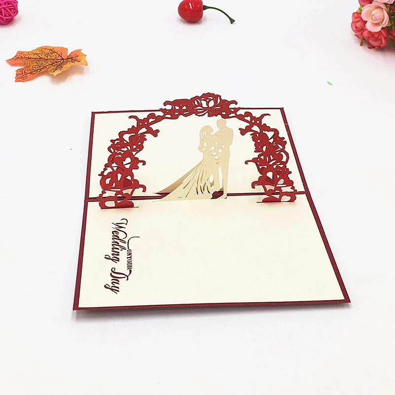 1 шт лазерная резка 3D Любовь всплывающие открытки поздравительные карты с конвертом День Святого Валентина Свадебное приглашение открытка юбилей подарки