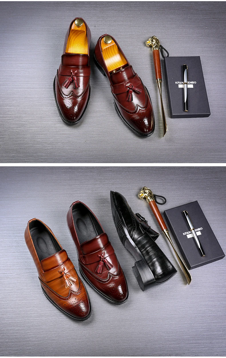 Mens Casual Shoes' Moccasins Men Shoes Formal Brown Slip-on Men Loafer Shoes High Quality Cow Leather Wedding Dress Shoe Size 48 (10)