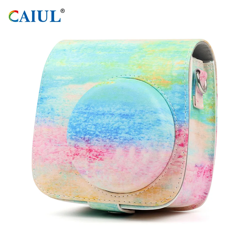 

CAIUL For Fujifilm Instax Mini 9 8 8+ Camera Accessory Paint PU Leather Instant Camera Shoulder Bag Protector Cover Case Pouch