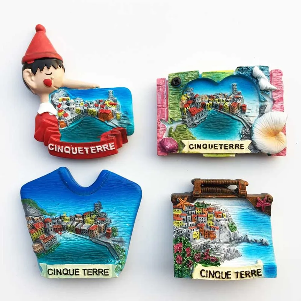 

BABELEMI 1 Pcs Creative Italy Cinque Terre Travel Souvenir Fridge Magnets 3D Resin High Quality Refrigerator Magnetic Sticker