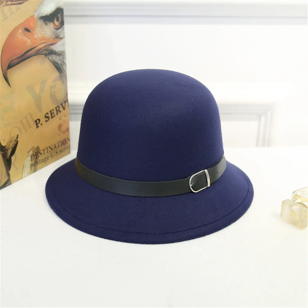 

Winter Fedora Hat with women's Wide-Brimmed Metal Strap Felt Men Fedora Hat Panama Hat Vintage Caps Chapeau Femme