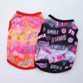 

Dog Clothes Cute & Smile Letter Print Pet Clothes Spring and Summer Vest for Small Dog Poodle Teddy