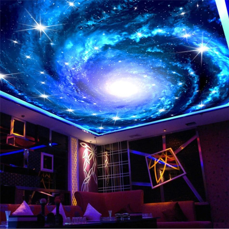 

beibehang Custom Wallpaper 3d Photo Mural Fantasy Milky Way Galaxy Big Sky Rising Living Room Hotel wallpaper papel de parede 3d