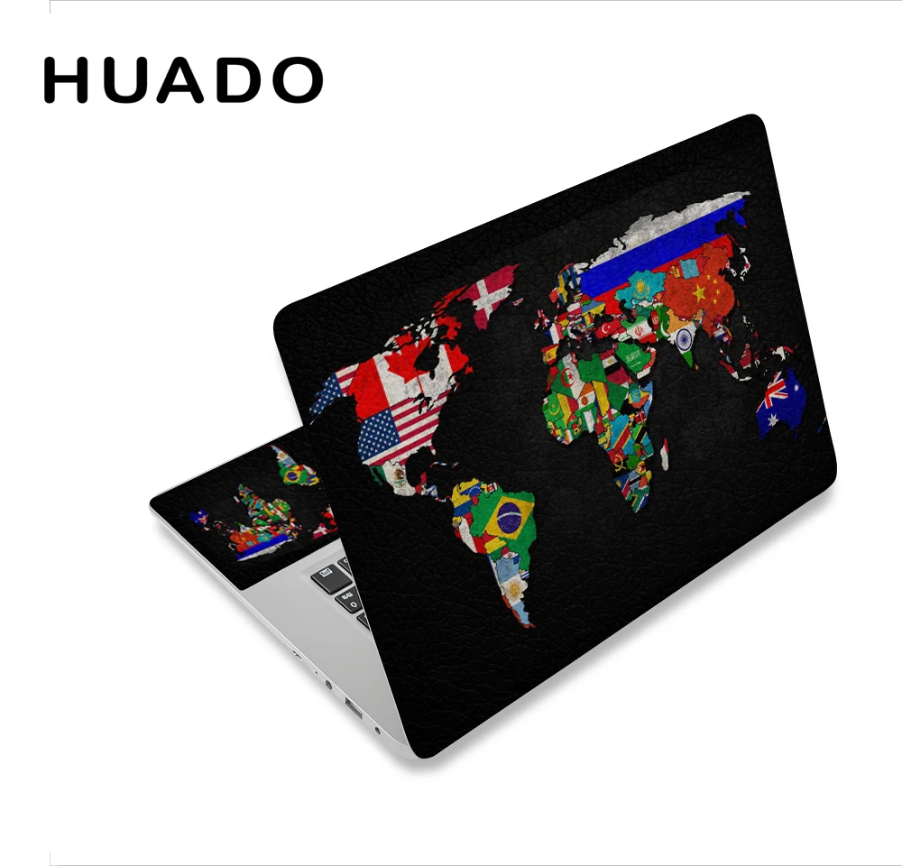 World map Laptop Skin Decal Sticker Cover PVC Notebook Reusable Protector for Macbook/ Lenovo/ HP/ ASUS/ ACER