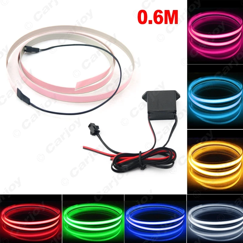 

5set 100CM*14MM 1m Electroluminescent Tape EL Wire Cold Light Strip Car Ambient Light DC 12V 10 Colors  #CA4468