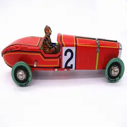 [Best] коллекция для взрослых Ретро заводная игрушка металлическая Оловянная красная спортивная машина F1 гоночная механическая игрушка