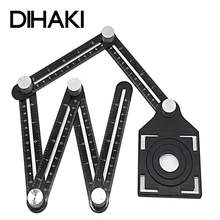 Алюминиевая Регулируемая угловая линейка, складная сверлильная направляющая, линейка, плитка, деревообрабатывающий измерительный инструмент, деревянный угловой транспортир