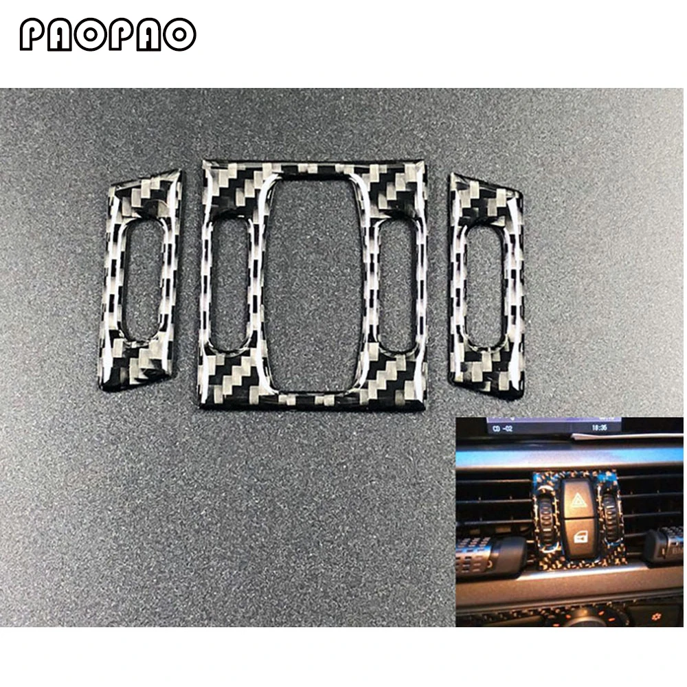 

For bmw e60 Carbon Fiber Car Interior Front air conditioner outlet Decorative Frame Cover Trim 2004-2010 5 series accessories