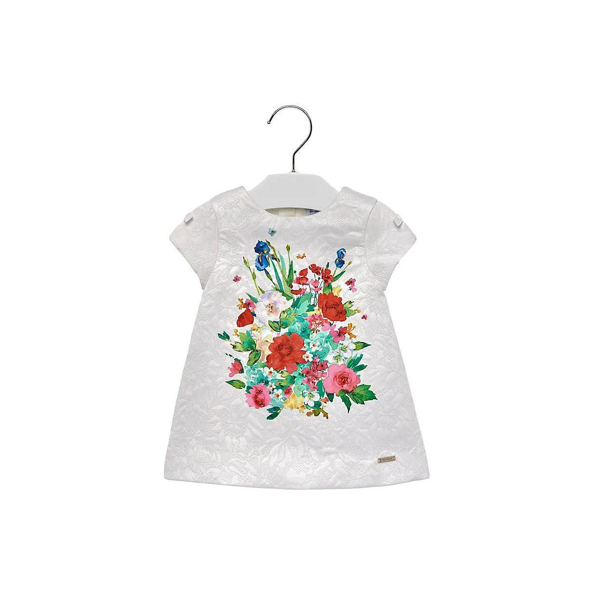 MAYORAL Jurken 10693224 Meisje Kinderen voorzien plooirok Wit Polyester Toevallige Bloemen Knielange Korte Mouw MAYORAL Jurken 10693224 Meisje Kinderen voorzien plooirok Wit Polyester Toevallige Bloemen Knielange Korte Mouw