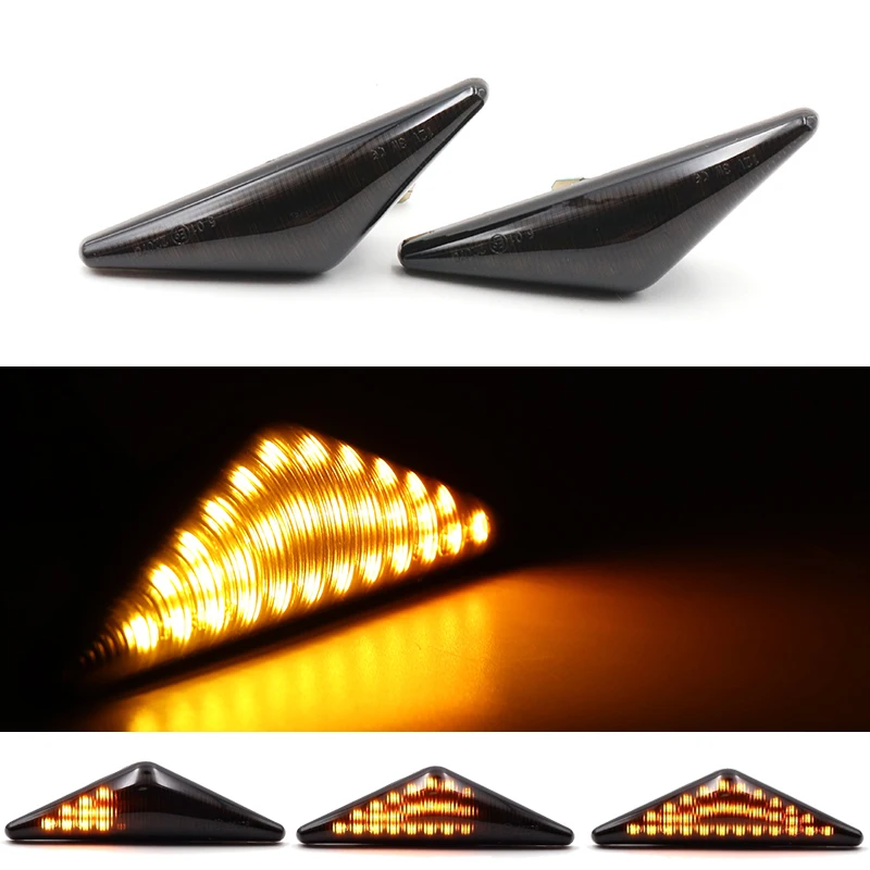 

Nisacarda 2Pcs Smoke Dynamic Flowing LED Side Marker Signal Light Sequential Blinker Lamp For Ford Mondeo 2000-2006 Focus MK1