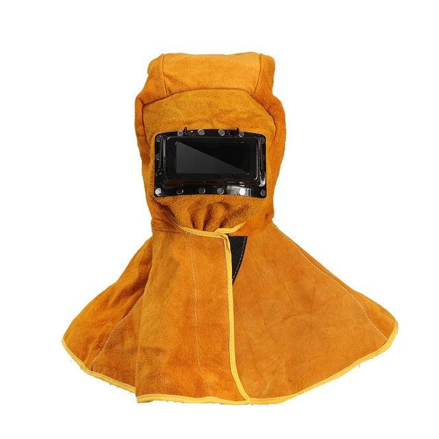 FORGELO Head Wear Shawl Leather Welding Helmet Protective Mask Flip Insulation Splash Prevention High Temperature Resistance