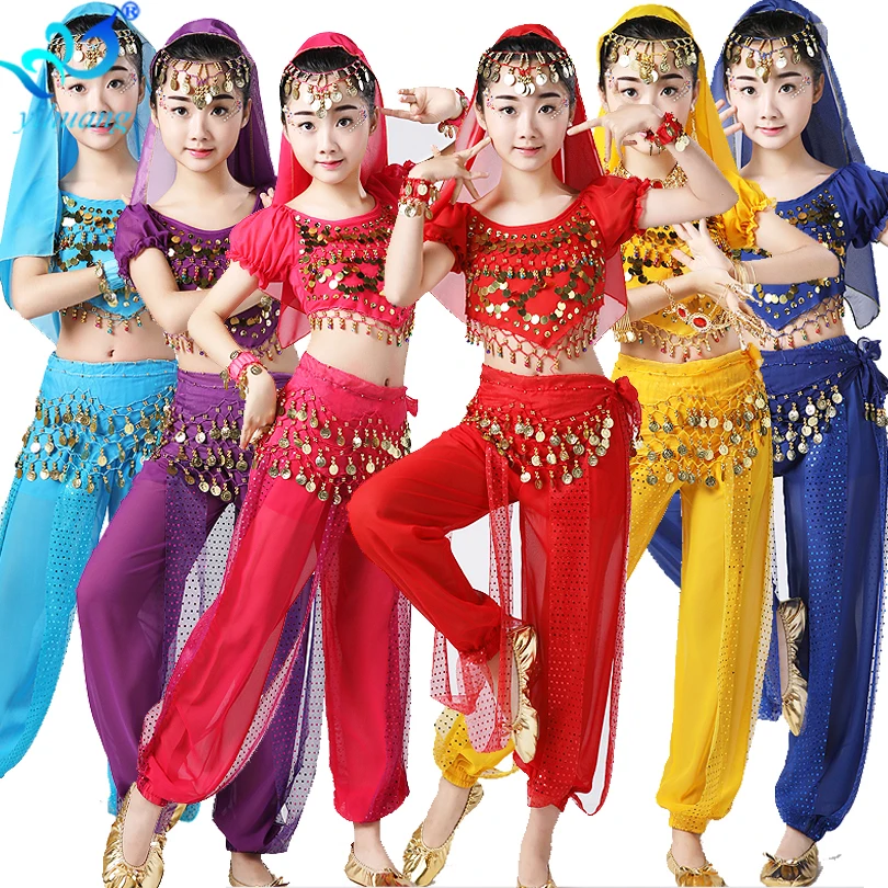 Oriental Belly Dance Performance Sequins Costume Outfit Indian Carnival Dancing