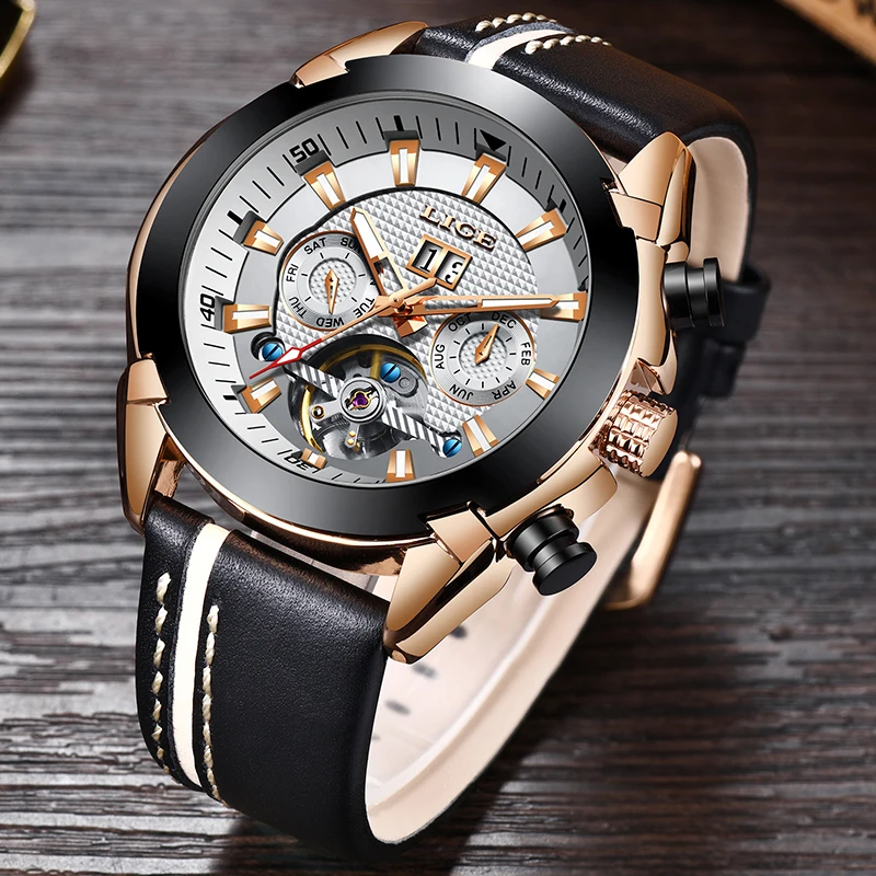 

LIGE Watch Mens Mechanical Automatic Winding Fashion Sports Stainless Steel Waterproof Top Luxury Brand Clock Relogio Masculino
