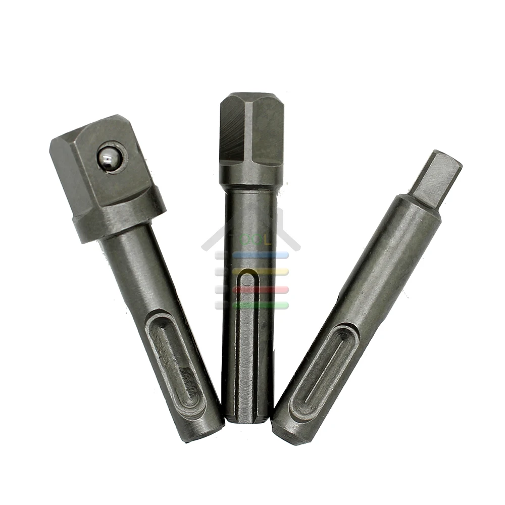 

3pc SDS Socket Bit Driver Set Drills Bit Adaptor 1/4" 3/8" 1/2" Holder Driver Drill Bit Power Extension Bar Adapter Conector