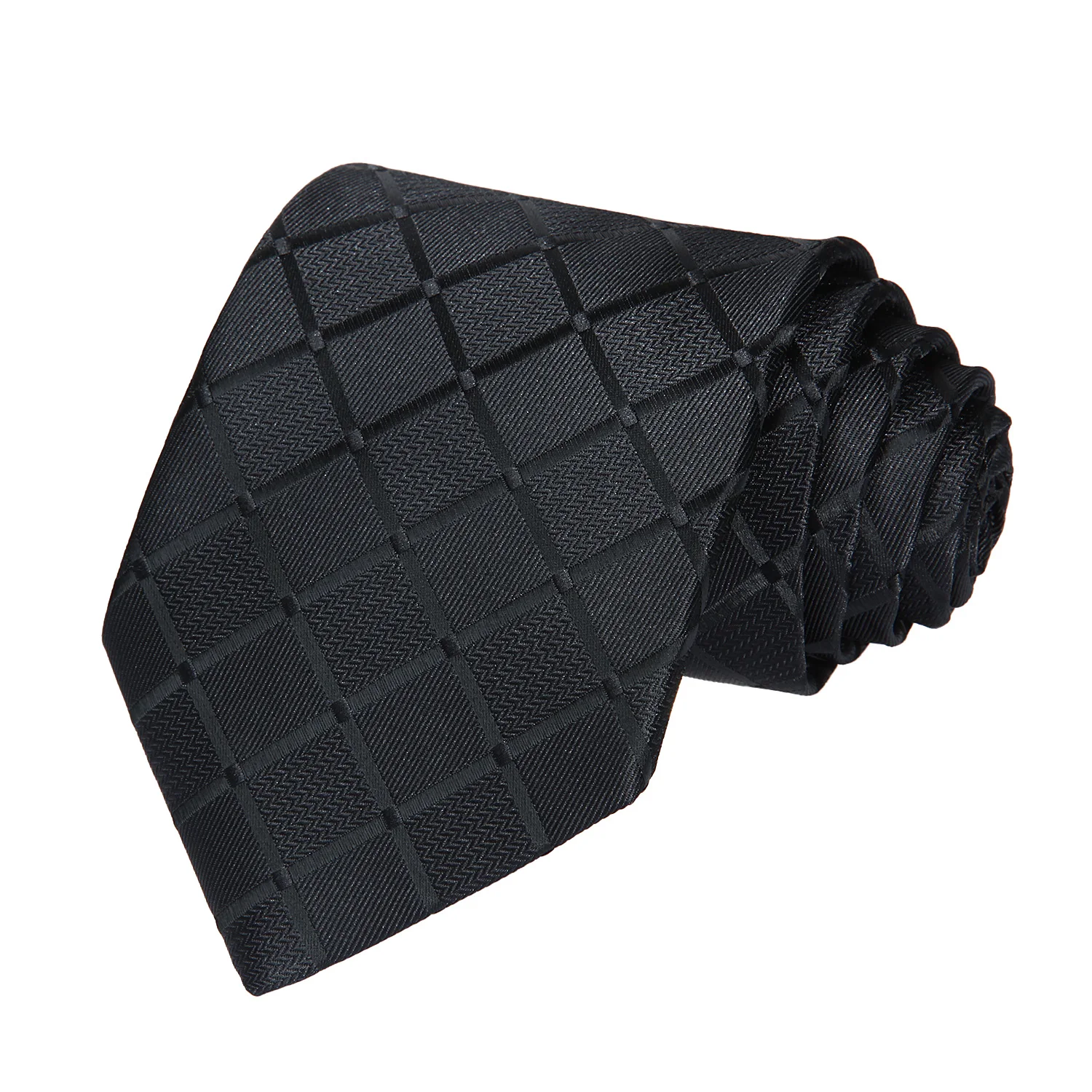 Вечерние, свадебные, классические, карманные, квадратные галстуки, TC442L8S, черный, в клетку, 3,4 дюймов, Шелковый тканый мужской галстук, Набор платков и галстуков