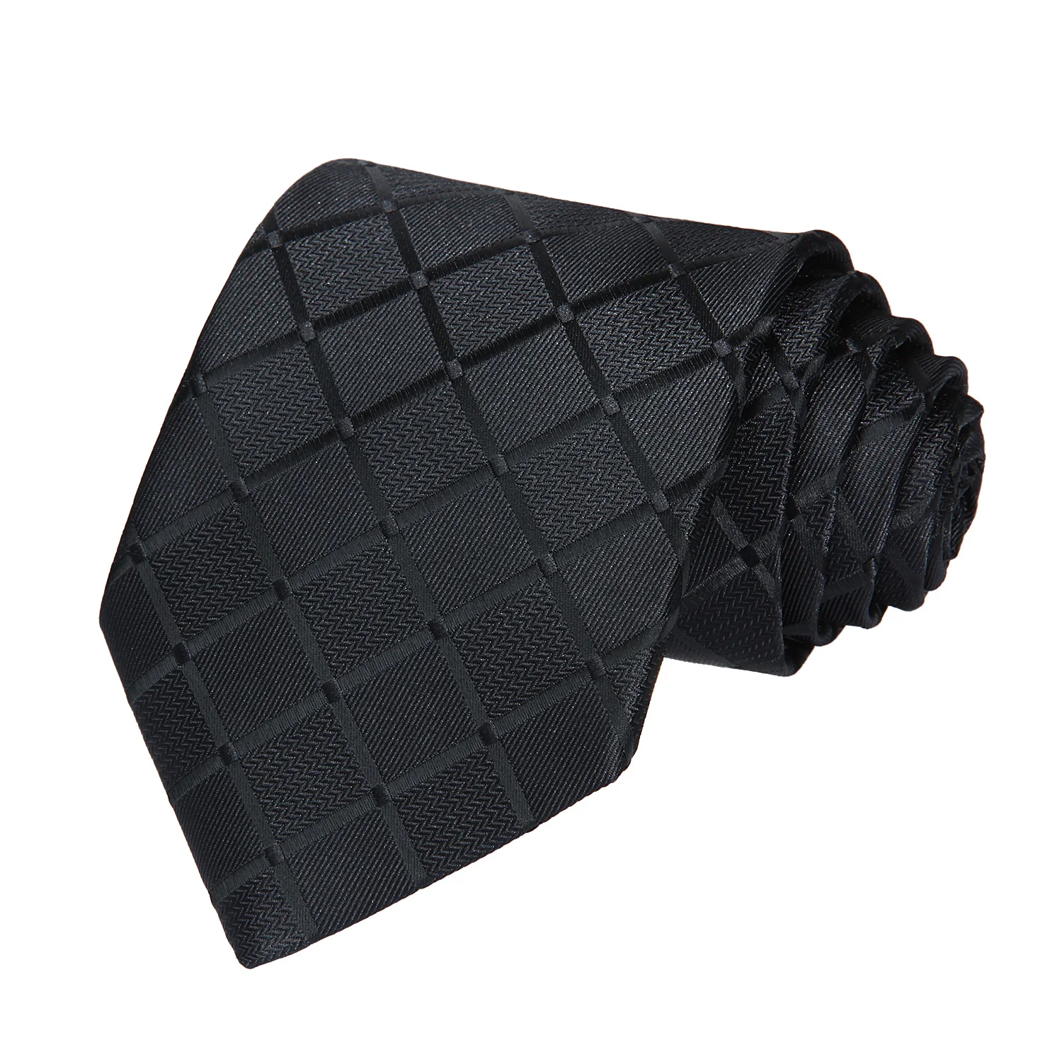  Party Wedding Classic Pocket Square Tie TC442L8S Black Check 3.4