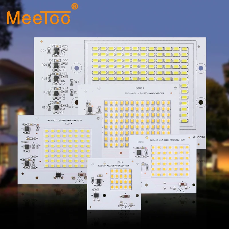 Epistar Smart IC чип SMD 2835 Светодиодные лампы мощностью 10 Вт, 20 Вт, 30 Вт, 50 Вт, 90 полный Мощность светильник ing для удара светодиодный прожектор светильник DIY светильник 220V 230V 240V