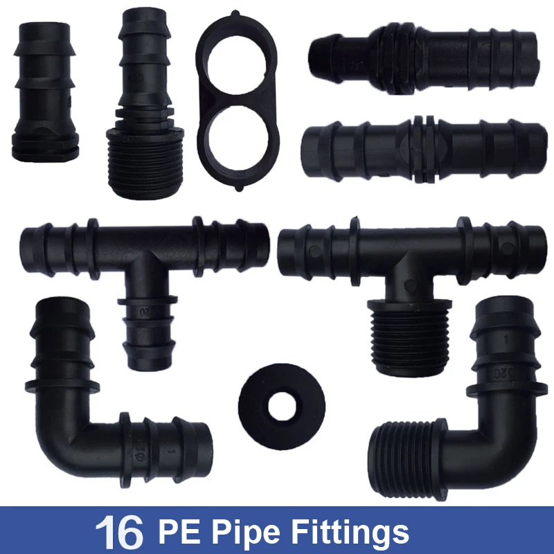 Nuonuowell 16mm Pe Hose Repair Connectors Garden Irrigation Tee Elbow