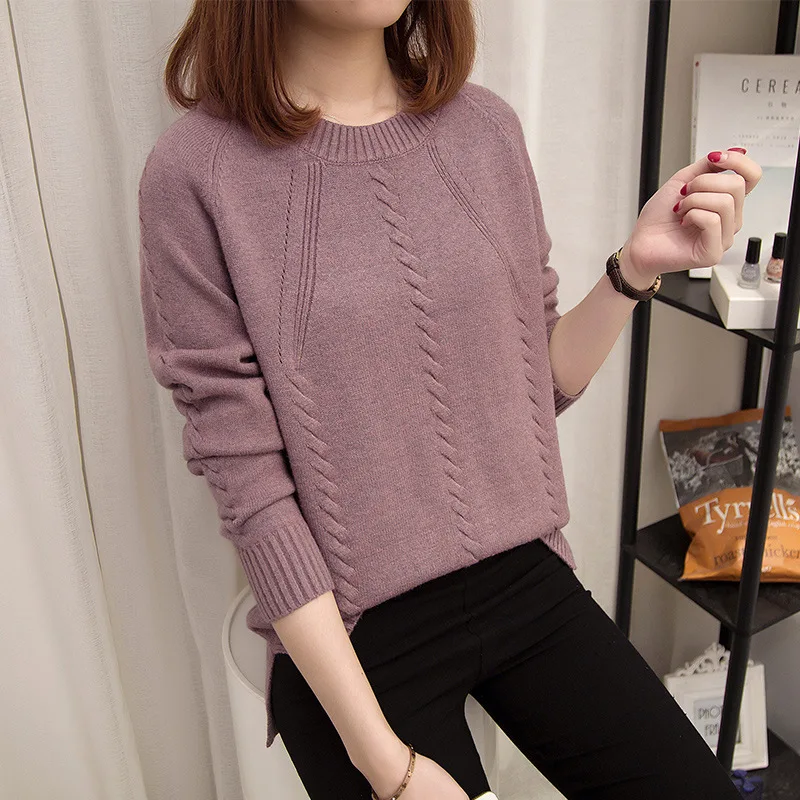 

PEONFLY New 2019 Autumn Winter Sweater Women Long Sleeve Pullovers Basic Sweaters Solid Turtleneck Korean Split Knit Tops Femme