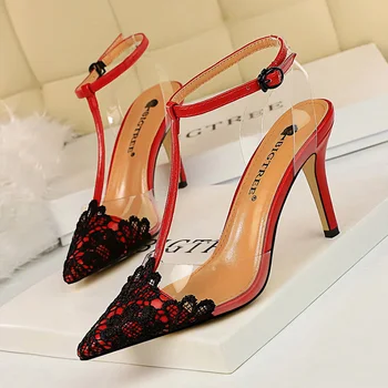 transparent ladies shoes