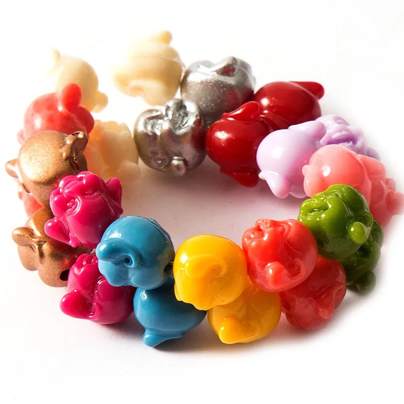 

20pcs Colorful Spacer Beads for DIY Jewelry Making Necklace Bracelet Accessories Buddha head/Lotus flower/Shell/Turtles/Elephant