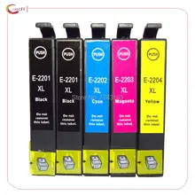 5 Pack Compatível 220XL T220 XL cartuchos de tinta Epson WF-2630 WF-2650 WF-2660 XP-320 XP-420 XP-424 220XL impressora 220
